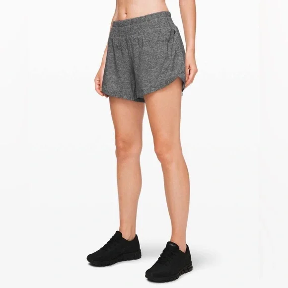 Lululemon Track That Short 5” Heather Lux Multi Black Size 6 Like New Run Shorts - Picture 2 of 9